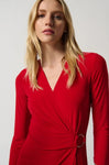 Joseph Ribkoff 234282 Red Silky Knit O-Ring Dress