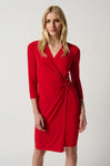 Joseph Ribkoff 234282 Red Silky Knit O-Ring Dress