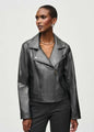 Joseph Ribkoff 234902 Asymmetric Zip Faux Leather Moto Jacket