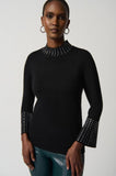 Joseph Ribkoff 234920 Embellished Mock Neck Sweater Top