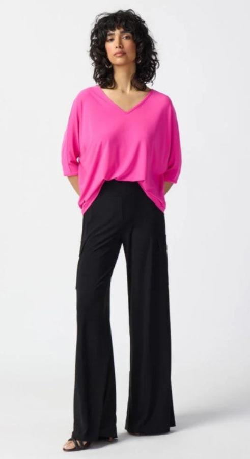Joseph Ribkoff 241011 Lightweight Pull On Wide Leg Cargo Pants