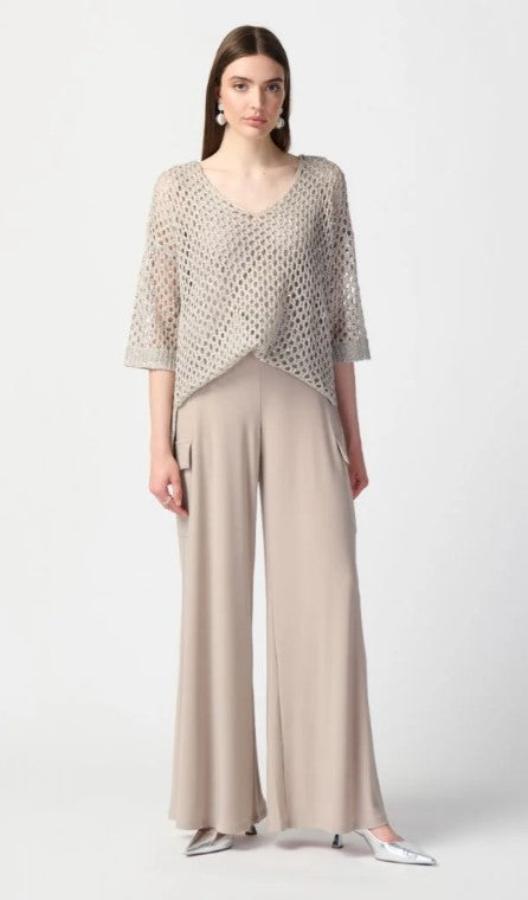 Joseph Ribkoff 241011 Lightweight Pull On Wide Leg Cargo Pants