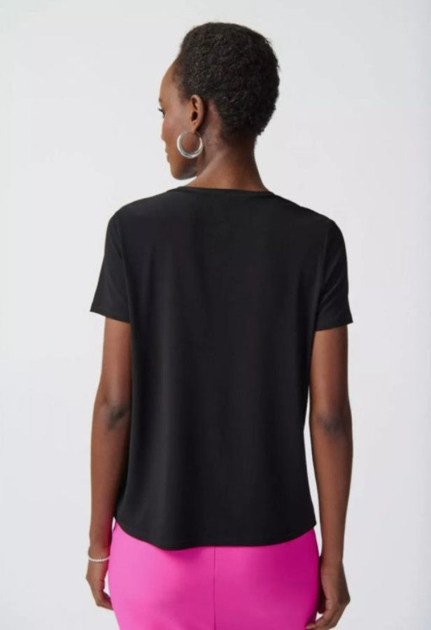 Joseph Ribkoff 241019 Black Stud Embellished T-Shirt Top