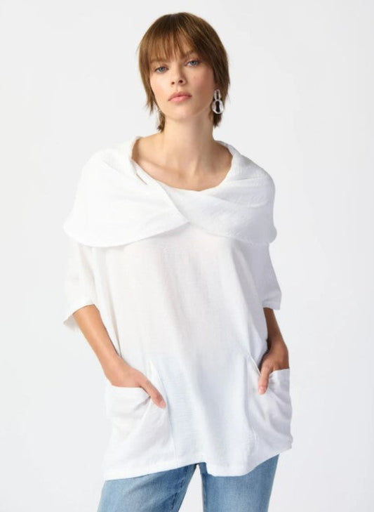 Joseph Ribkoff 241043 Gauze Cowl Neck Tunic Top