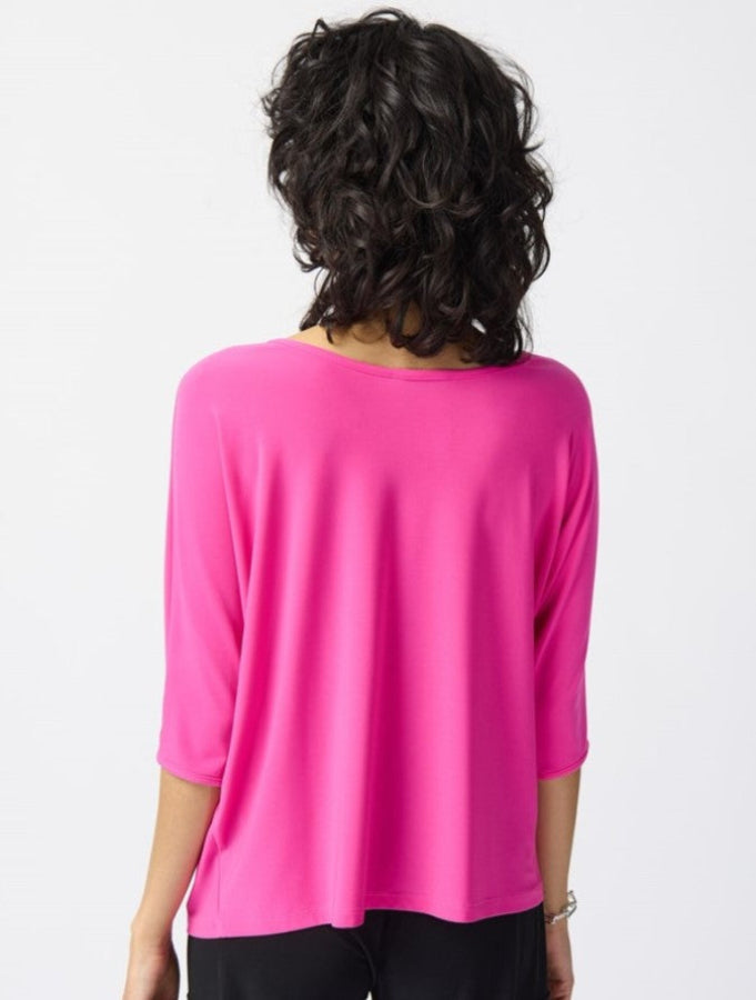 Joseph Ribkoff 241044 Ultra Pink Boxy Dolman Sleeve Top