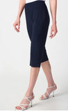 Joseph Ribkoff 241045 Midnight Blue Stretch Pull On Side Slit Capri Pants