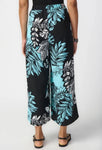 Joseph Ribkoff 241067 Black/Multi-Color Tropical Print Pull On Culotte Pants