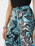 Joseph Ribkoff 241067 Black/Multi-Color Tropical Print Pull On Culotte Pants