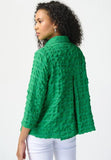 Joseph Ribkoff 241069 Island Green Textured Stand Collar 3/4 Sleeves Jacket