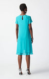 Joseph Ribkoff 241084 Asymmetric Chiffon Layered Short Sleeve Trapeze Dress