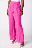 Joseph Ribkoff 241095 Ultra Pink Pleated High-Waist Wide-Leg Pants