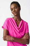 Joseph Ribkoff 241099 Ultra Pink Cowl Neck Lightweight Top