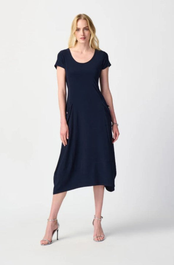 Joseph Ribkoff 241156 Midnight Blue Silk Cocoon Dress