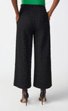 Joseph Ribkoff 241187 Black Textured Check Pull On Cropped Wide Leg Pants