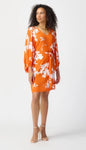 Joseph Ribkoff 241207 Mandarin/Vanilla Floral Print Shift Dress