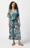 Joseph Ribkoff 241067 Black/Multi-Color Tropical Print Pull On Culotte Pants