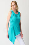 Joseph Ribkoff 241238 Seaview Asymmetric Gauze Sleeveless Tunic Top