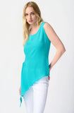 Joseph Ribkoff 241238 Seaview Asymmetric Gauze Sleeveless Tunic Top