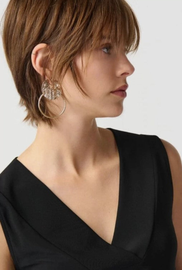 Joseph Ribkoff 241239 Black Sleeveless V-Neck Top