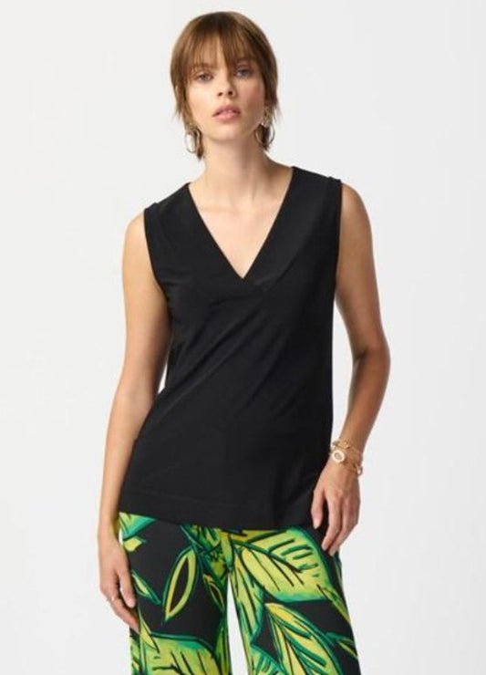 Joseph Ribkoff 241239 Black Sleeveless V-Neck Top