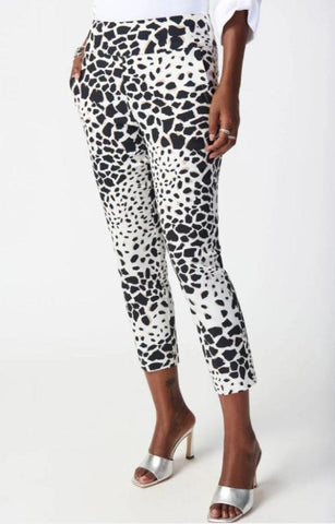 Joseph Ribkoff 241264 Vanilla/Multi Animal Print Pull On Capri Pants