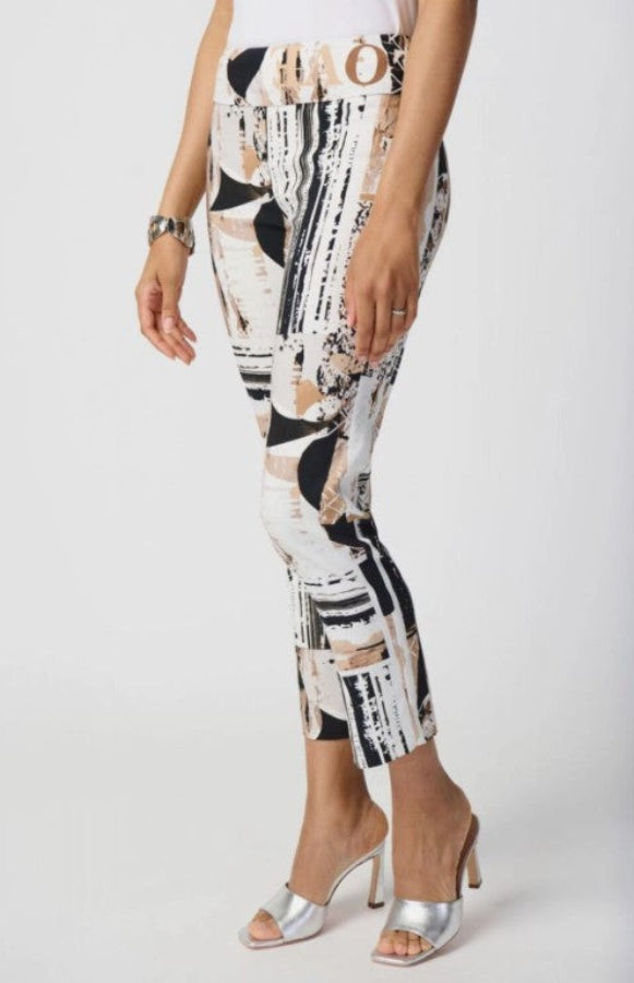 Patterned pants worn by a person on a white background