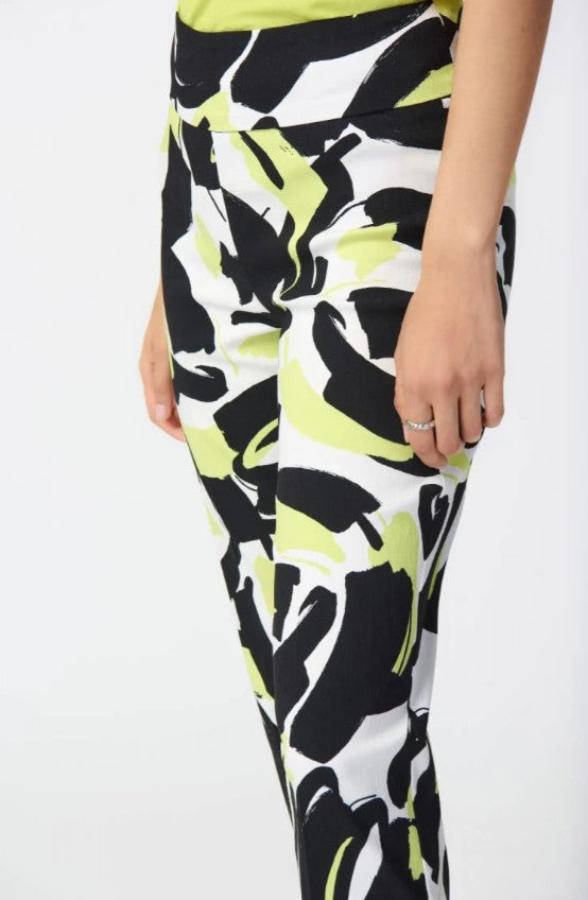 Joseph Ribkoff 241266 Vanilla/Multi Abstract Print Straight Ankle Pants