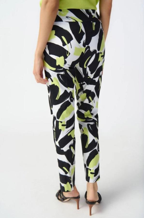 Joseph Ribkoff 241266 Vanilla/Multi Abstract Print Straight Ankle Pants