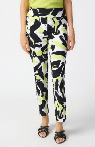 Joseph Ribkoff 241266 Vanilla/Multi Abstract Print Straight Ankle Pants