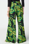 Joseph Ribkoff 241288 Black/Multi Tropical Leaf Print Wide Leg Pants