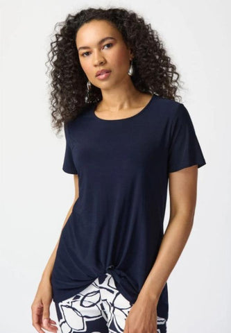 Joseph Ribkoff 241290 Midnight Blue Knot Front T-Shirt Top