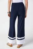 Joseph Ribkoff 241292 Midnight Blue/Vanilla Color-Block Wide Leg Pants