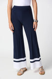 Joseph Ribkoff 241292 Midnight Blue/Vanilla Color-Block Wide Leg Pants