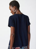 Joseph Ribkoff 241297 Midnight Blue Round Neck T-Shirt Top