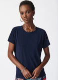 Joseph Ribkoff 241297 Midnight Blue Round Neck T-Shirt Top
