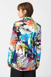 Joseph Ribkoff 241302 Vanilla/Multi Abstract Print One-Button Longline Blazer Jacket