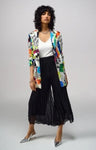 Joseph Ribkoff 241302 Vanilla/Multi Abstract Print One-Button Longline Blazer Jacket