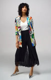 Joseph Ribkoff 241302 Vanilla/Multi Abstract Print One-Button Longline Blazer Jacket