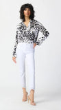 Joseph Ribkoff 241303 Vanilla/Multi Animal Print Cowl Neck Top