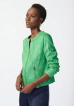 Joseph Ribkoff 241909 Island Green Faux Suede Studded Fitted Jacket