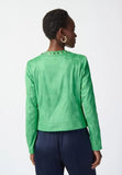 Joseph Ribkoff 241909 Island Green Faux Suede Studded Fitted Jacket