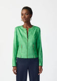 Joseph Ribkoff 241909 Island Green Faux Suede Studded Fitted Jacket