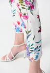 Joseph Ribkoff 242007 Vanilla/Multi Floral Print Pull On Cropped Ankle Pants