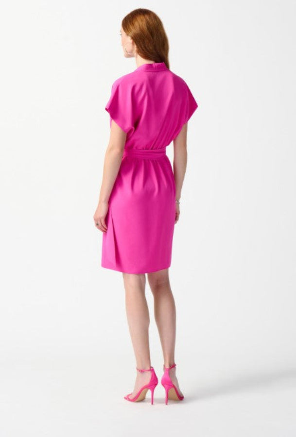 Joseph Ribkoff 242013 Ultra Pink Belted Wrap Dress