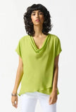 Joseph Ribkoff 242027 Key Lime Cowl Neck Layered Lightweight Top