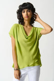 Joseph Ribkoff 242027 Key Lime Cowl Neck Layered Lightweight Top