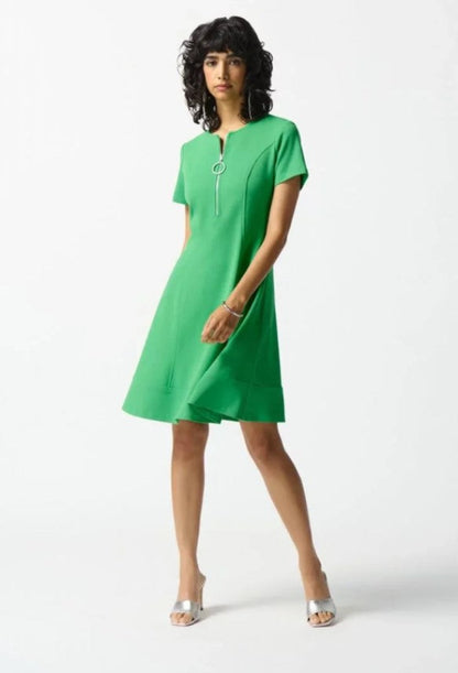 Joseph Ribkoff 242031 Island Green Scuba Crepe Fit and Flare Dress