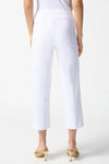 Joseph Ribkoff 242035 White Metal Hardware Front Slit Cropped Pants