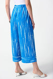 Joseph Ribkoff 242047 Blue/White Abstract Print Pull On Culotte Pants