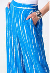 Joseph Ribkoff 242047 Blue/White Abstract Print Pull On Culotte Pants